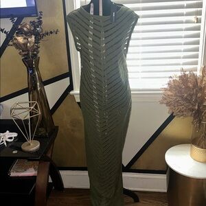 Fashion Nova Olive Green Knit Tank Dress